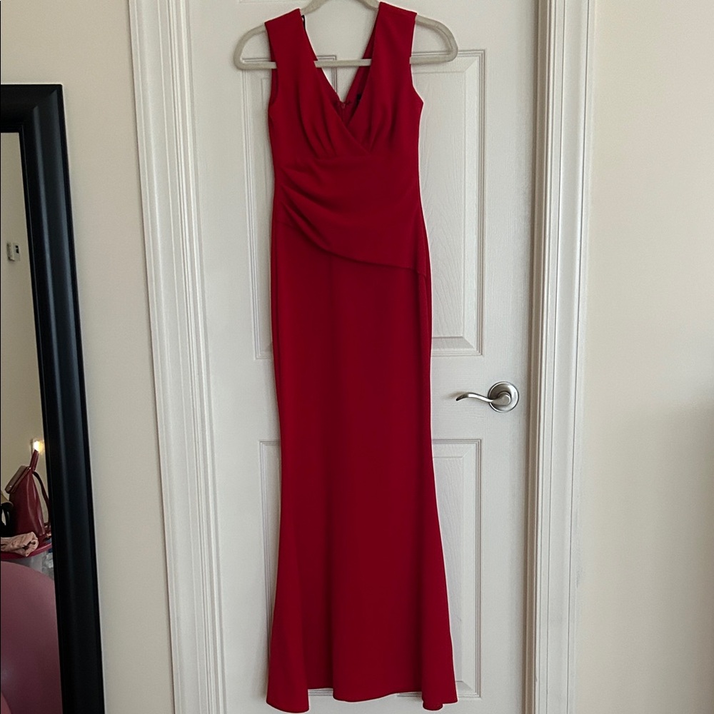 Betsy & Adam Vibrant Red Maxi Dress